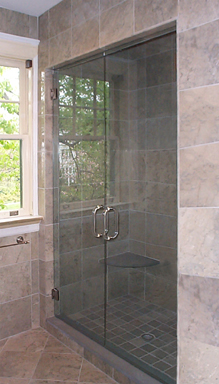 Grey Glass Dual Door Steam Shower